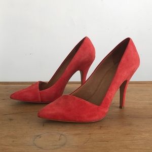 Madewell orange/red Mira heels size 10.